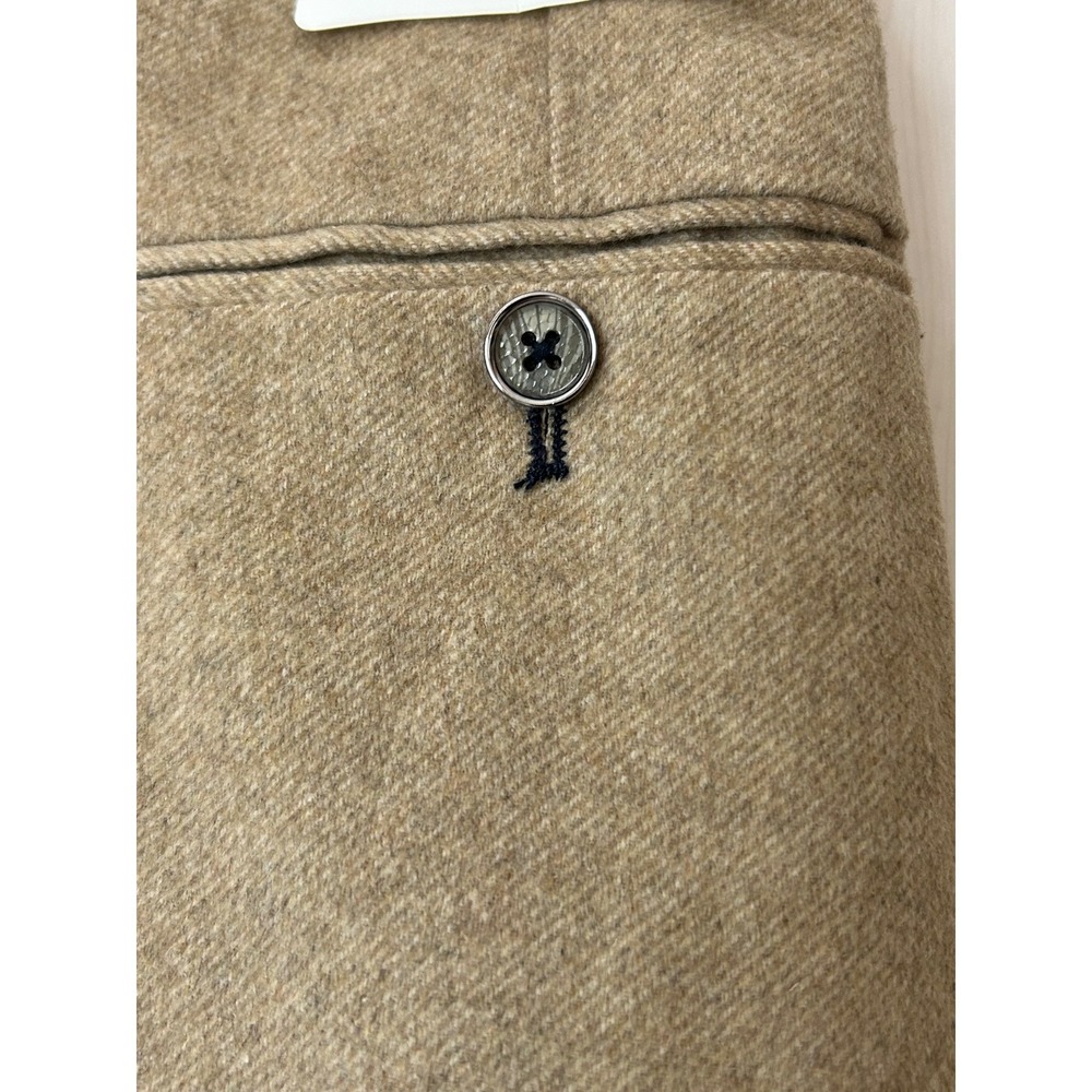 Paisley & Gray Beige Flat Front Wool Poly Blend Solid Dress Pants Size 50/32 Big - Picture 7 of 13